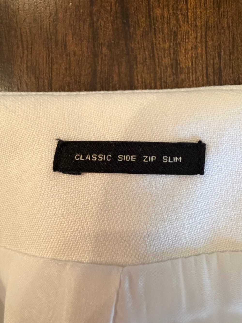 Talbots White Lined Classic Side Zip Slim Pants, Size 14 - Picture 8 of 14